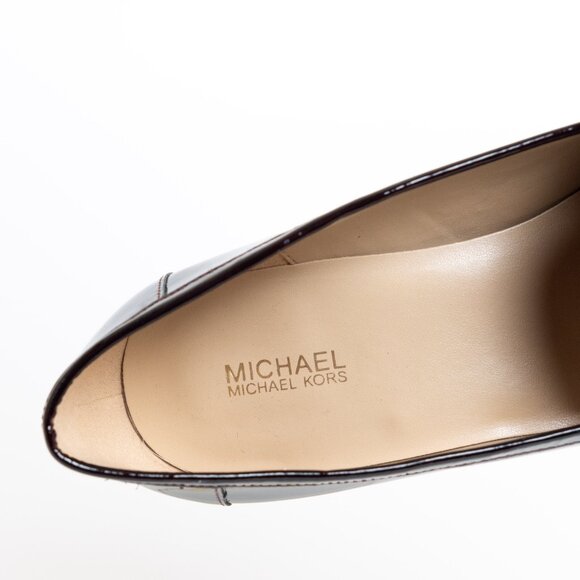 Michael Kors Buchanan Burgundy Patent Block Heel Loafers Preppy - Picture 13 of 16